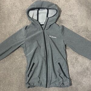 Columbia Heather Gray Zip-Up Hooded Jacket